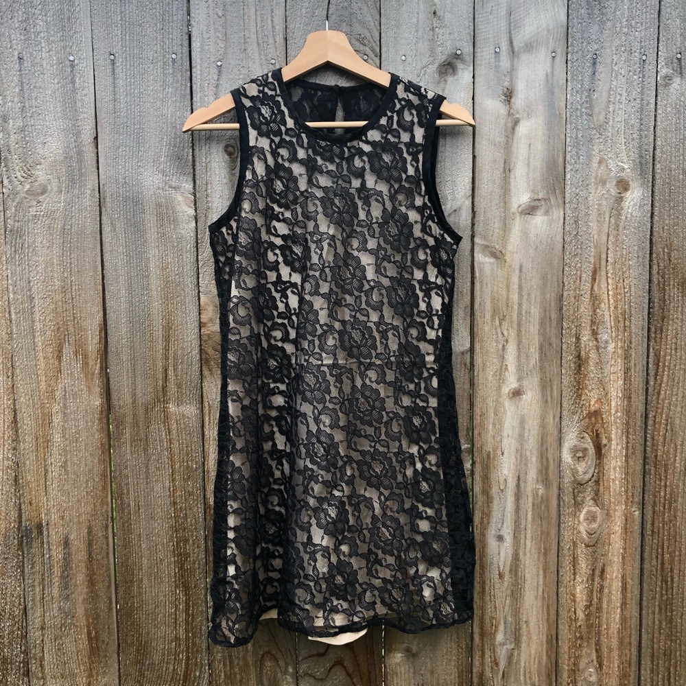 Vintage 90s lace overlay dress